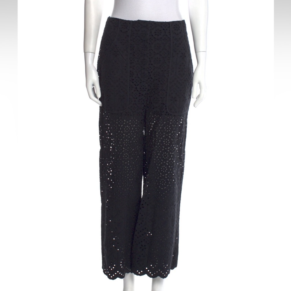 Veronica Beard Black Cropped Lace Pants